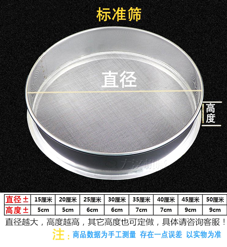 標準篩主要用于物質(zhì)顆粒的粒度分級、檢測
