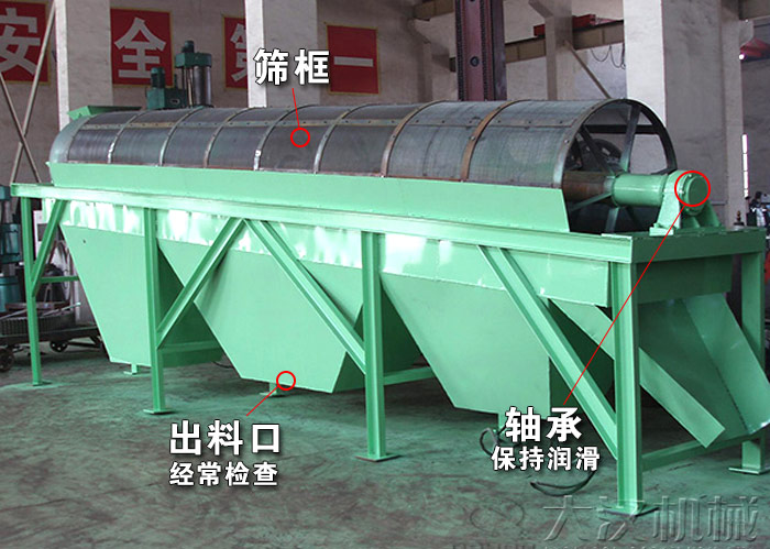 滾動(dòng)筒篩沙機(jī)構(gòu)造